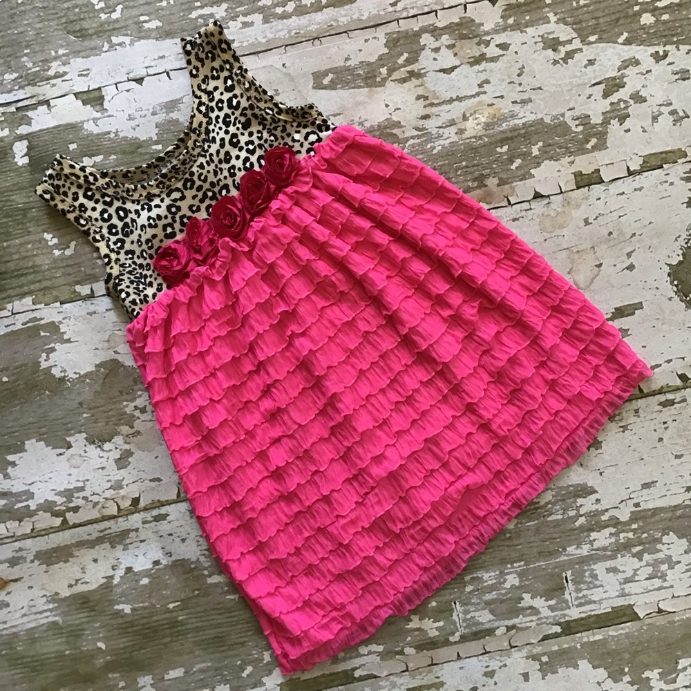 Haute Baby Hot Pink / Leopard Print Dress